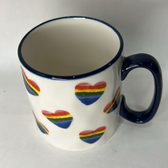 Artesian Collection 10SS Coffee Mug 16 Oz 4 In Tall 3 1/2 In Round Hearts Love - Picture 2 of 5